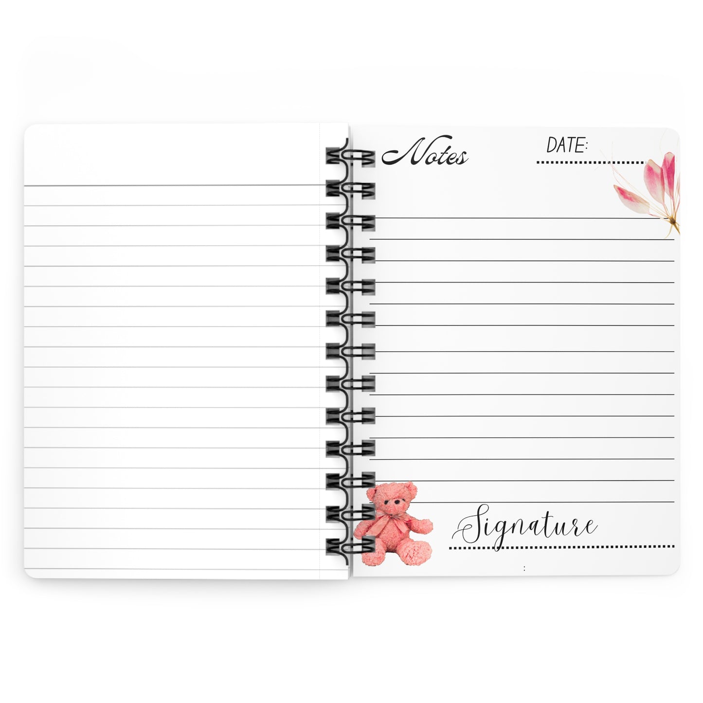 My Journal Spiral Notebook — Floral Red Line Art Spiral-Bound Journal for Notes & Daily Writing