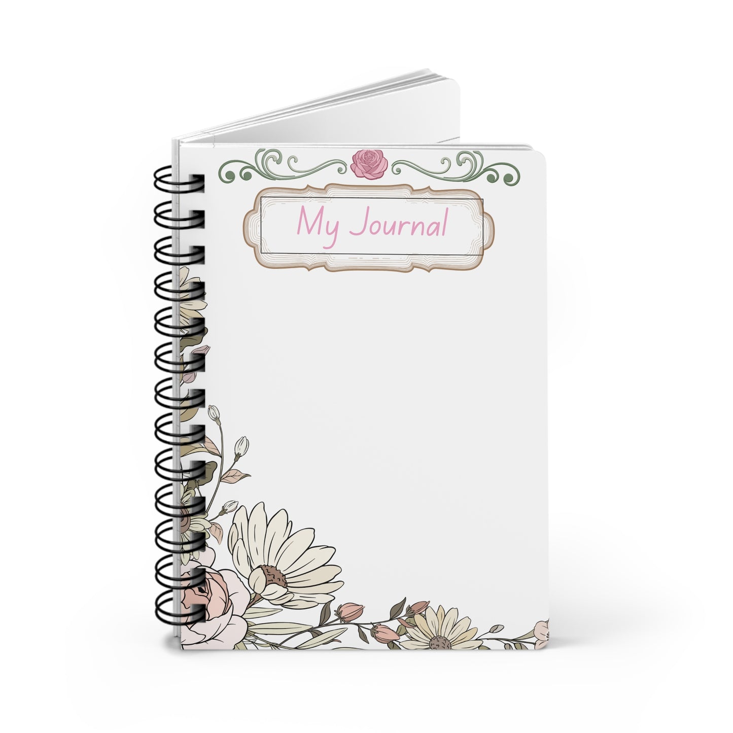 Floral Spiral Journal — "My Journal" / Inspirational Floral Notebook