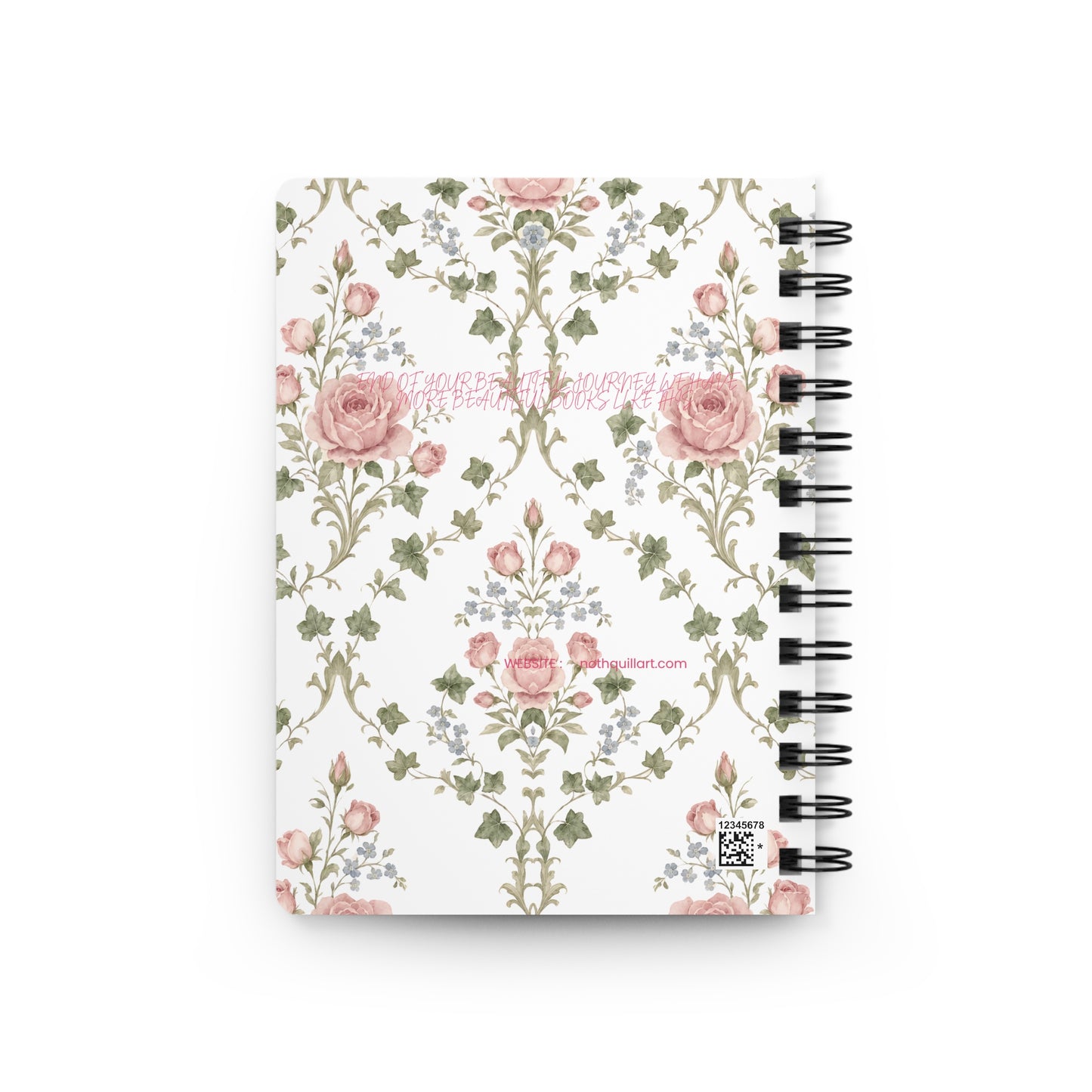 Floral Vintage Spiral Journal — My Journal Pink Rose Notebook