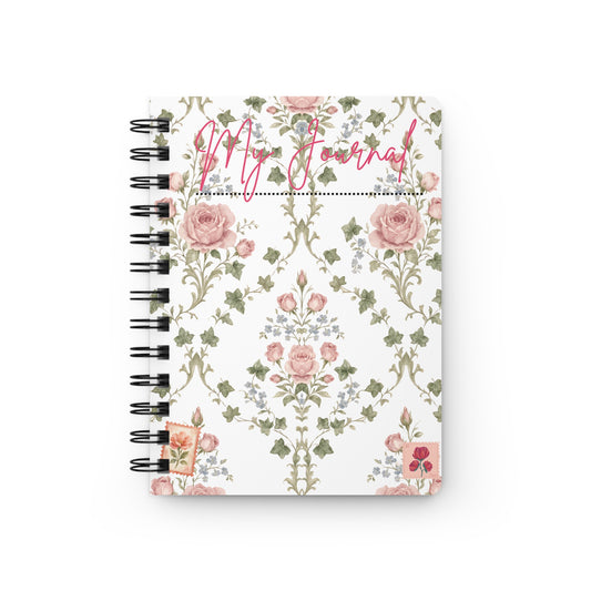 Floral Vintage Spiral Journal — My Journal Pink Rose Notebook